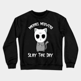 Slasher Horror Movie Humor Spooky Cute Cat Pun Crewneck Sweatshirt